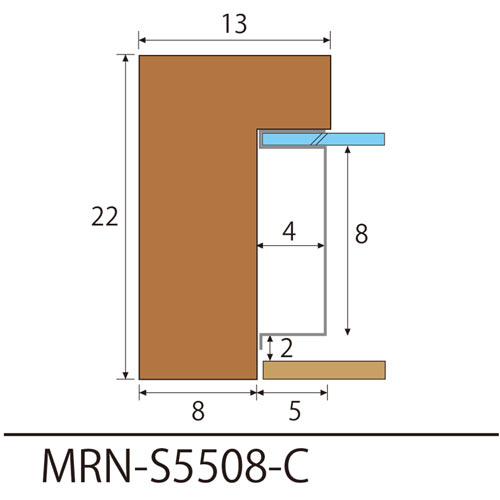 MRN-S5508-C(プラスペーサー付)　カラー　(UVカットアクリル)　【既製品サイズ】ボックス額縁
