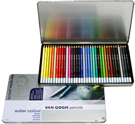 【セール品】ヴァンゴッホ水彩色鉛筆36色セット(メタルケース入)T9774-0036